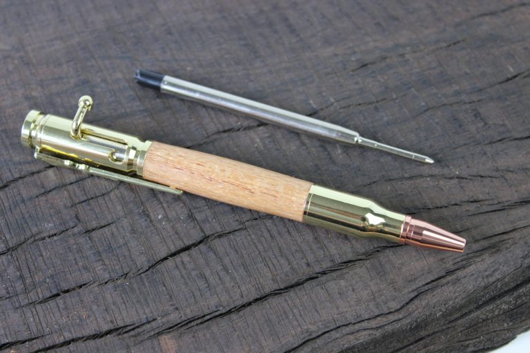 A Bolt Action Click pen with a parker style refill