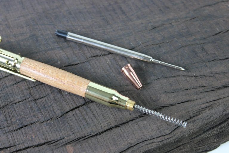 A Bolt Action Click pen with a parker style refill